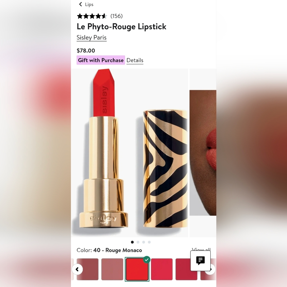 Sisley Luxurious Red Lipstick in Gold and Black Case